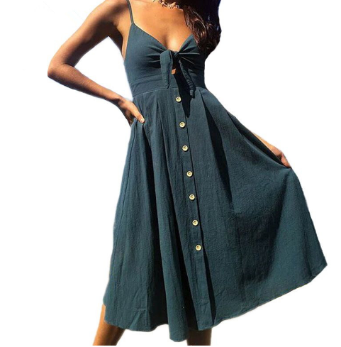 Vestidos de verano para mujer, sin mangas, sin espalda