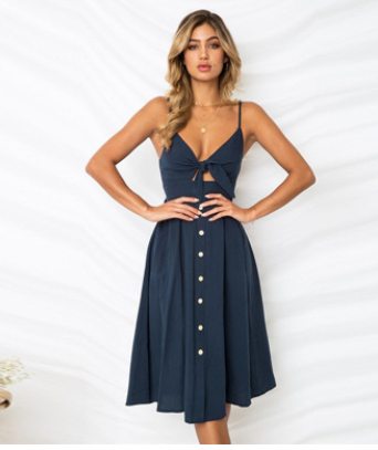 Vestidos de verano para mujer, sin mangas, sin espalda
