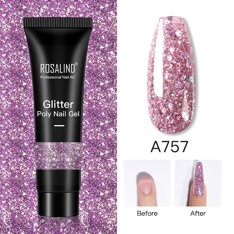 (COMPRAS 2 PACK +1 GRATIS) Kits de uñas de poligel ROSALIND POLY Nail GEL 15/30 ml esmalte de uñas