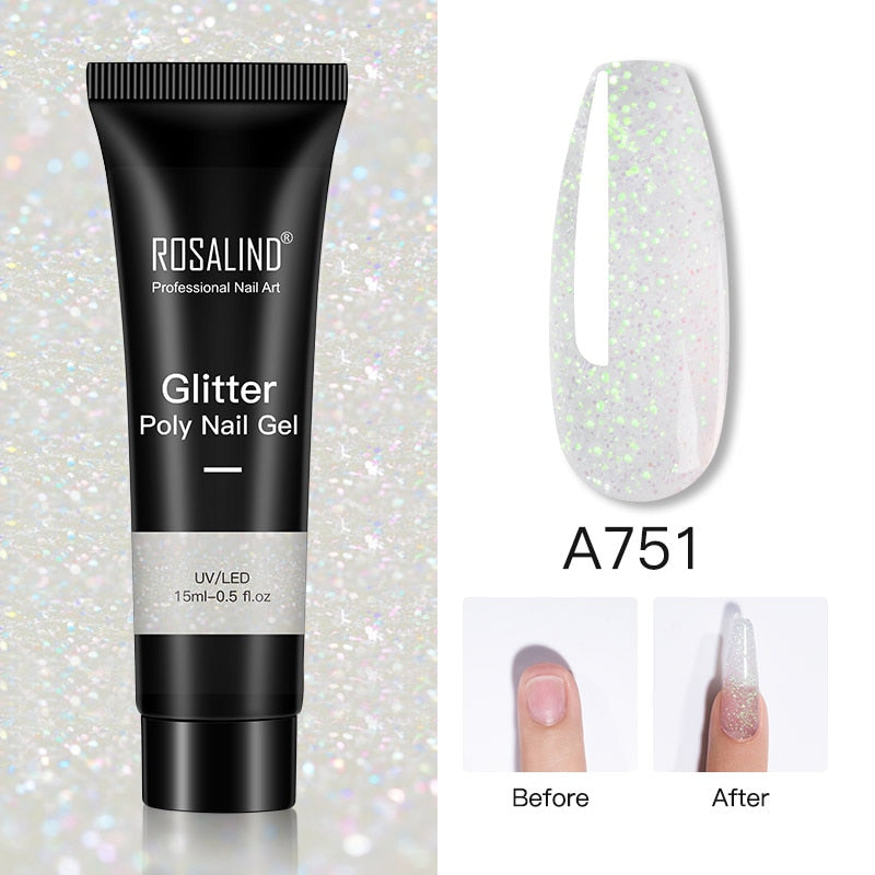 (COMPRAS 2 PACK +1 GRATIS) Kits de uñas de poligel ROSALIND POLY Nail GEL 15/30 ml esmalte de uñas