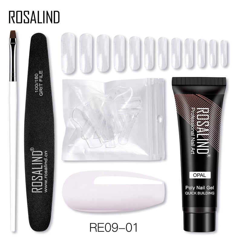 (COMPRAS 2 PACK +1 GRATIS) Kits de uñas de poligel ROSALIND POLY Nail GEL 15/30 ml esmalte de uñas