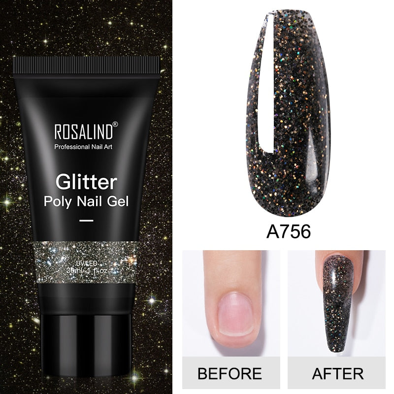 (COMPRAS 2 PACK +1 GRATIS) Kits de uñas de poligel ROSALIND POLY Nail GEL 15/30 ml esmalte de uñas