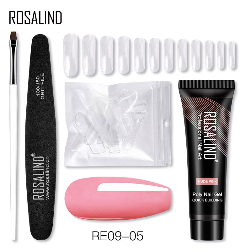(COMPRAS 2 PACK +1 GRATIS) Kits de uñas de poligel ROSALIND POLY Nail GEL 15/30 ml esmalte de uñas
