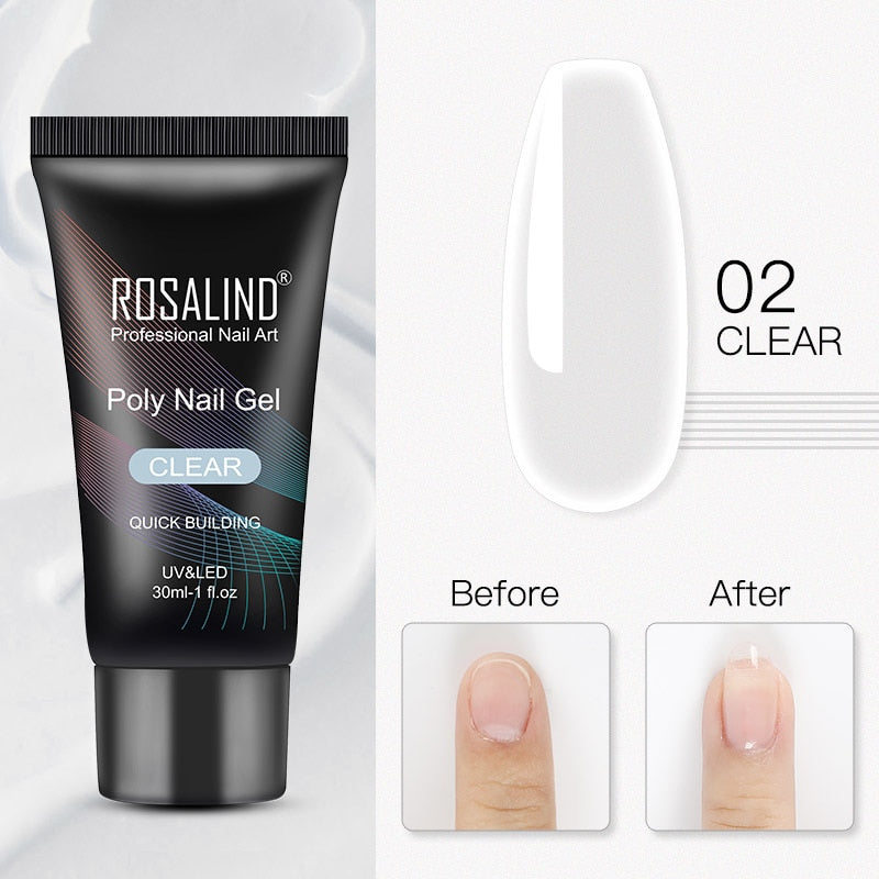 (COMPRAS 2 PACK +1 GRATIS) Kits de uñas de poligel ROSALIND POLY Nail GEL 15/30 ml esmalte de uñas