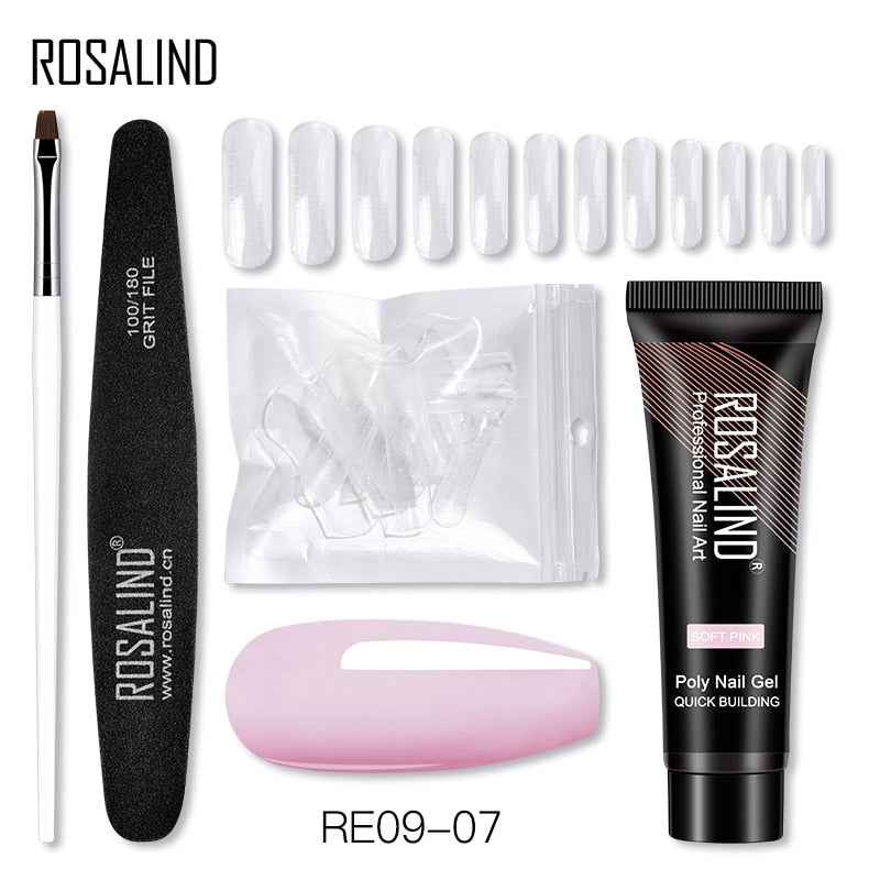 (COMPRAS 2 PACK +1 GRATIS) Kits de uñas de poligel ROSALIND POLY Nail GEL 15/30 ml esmalte de uñas