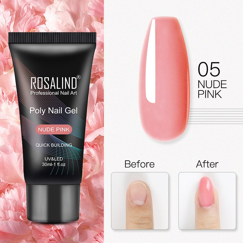 (COMPRAS 2 PACK +1 GRATIS) Kits de uñas de poligel ROSALIND POLY Nail GEL 15/30 ml esmalte de uñas