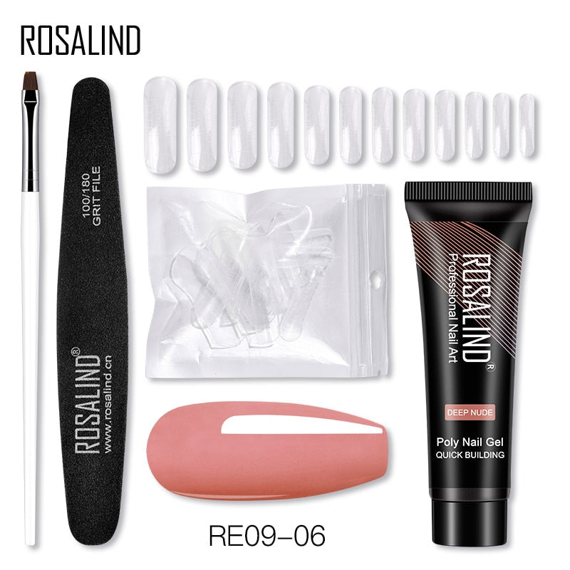(COMPRAS 2 PACK +1 GRATIS) Kits de uñas de poligel ROSALIND POLY Nail GEL 15/30 ml esmalte de uñas