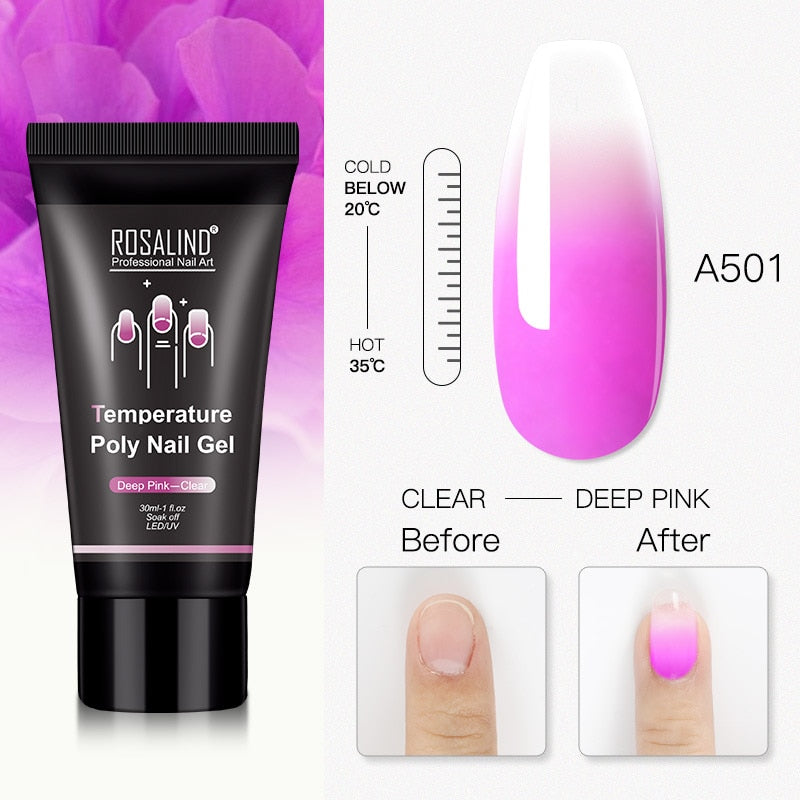 (COMPRAS 2 PACK +1 GRATIS) Kits de uñas de poligel ROSALIND POLY Nail GEL 15/30 ml esmalte de uñas