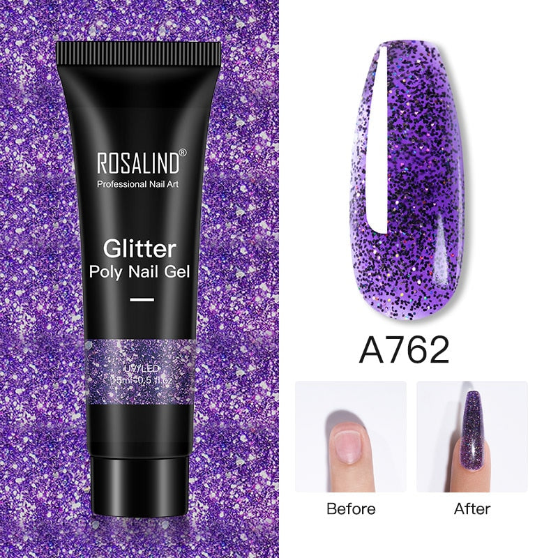 (COMPRAS 2 PACK +1 GRATIS) Kits de uñas de poligel ROSALIND POLY Nail GEL 15/30 ml esmalte de uñas