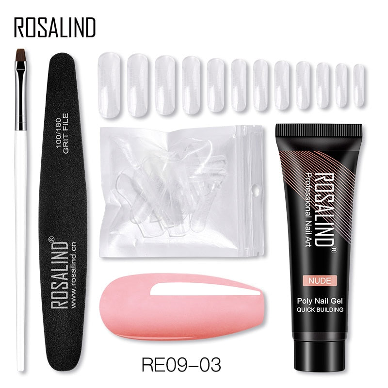 (COMPRAS 2 PACK +1 GRATIS) Kits de uñas de poligel ROSALIND POLY Nail GEL 15/30 ml esmalte de uñas