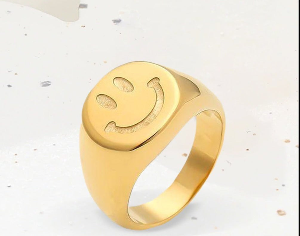 Smile™ Anillo bañado en oro 18 kilates