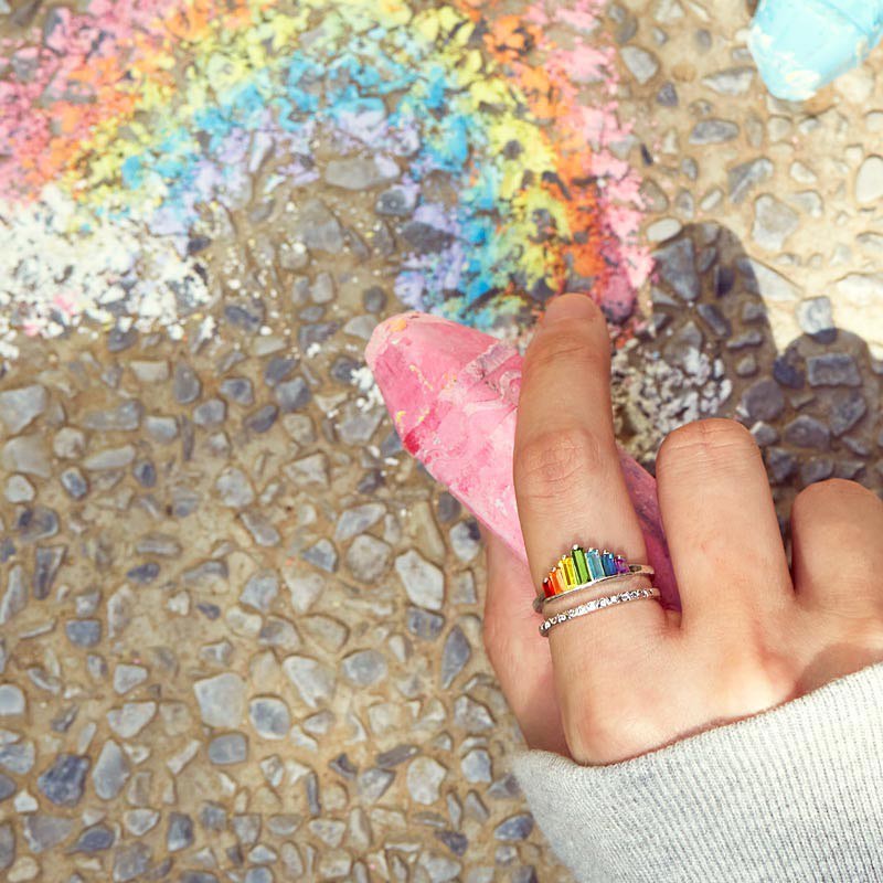 Mamá a Hija - SIEMPRE ESTARÉ AQUÍ A TU LADO - Anillo de Arcoíris