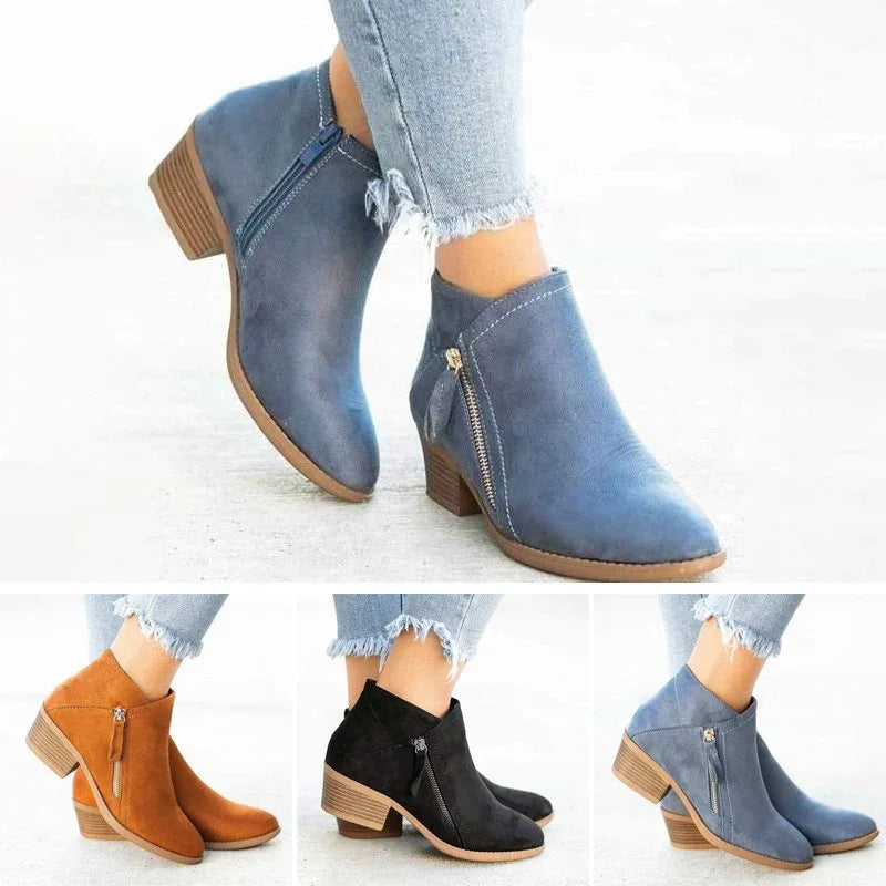 Botines De Mujer con Cremallera Lateral - NEW WALK™