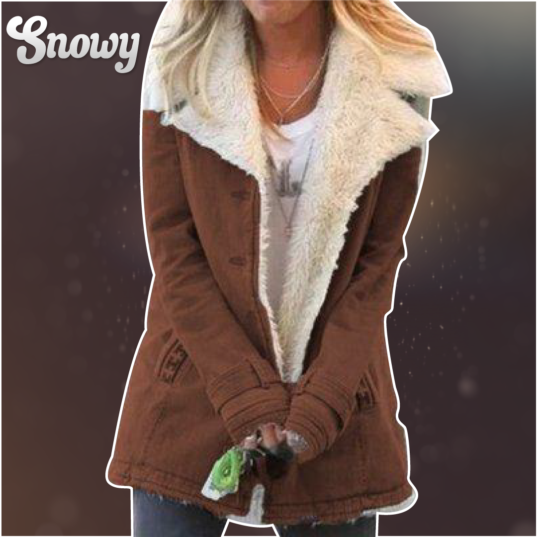 Abrigo cálido de manga larga de lana de mezclilla - Snowy™