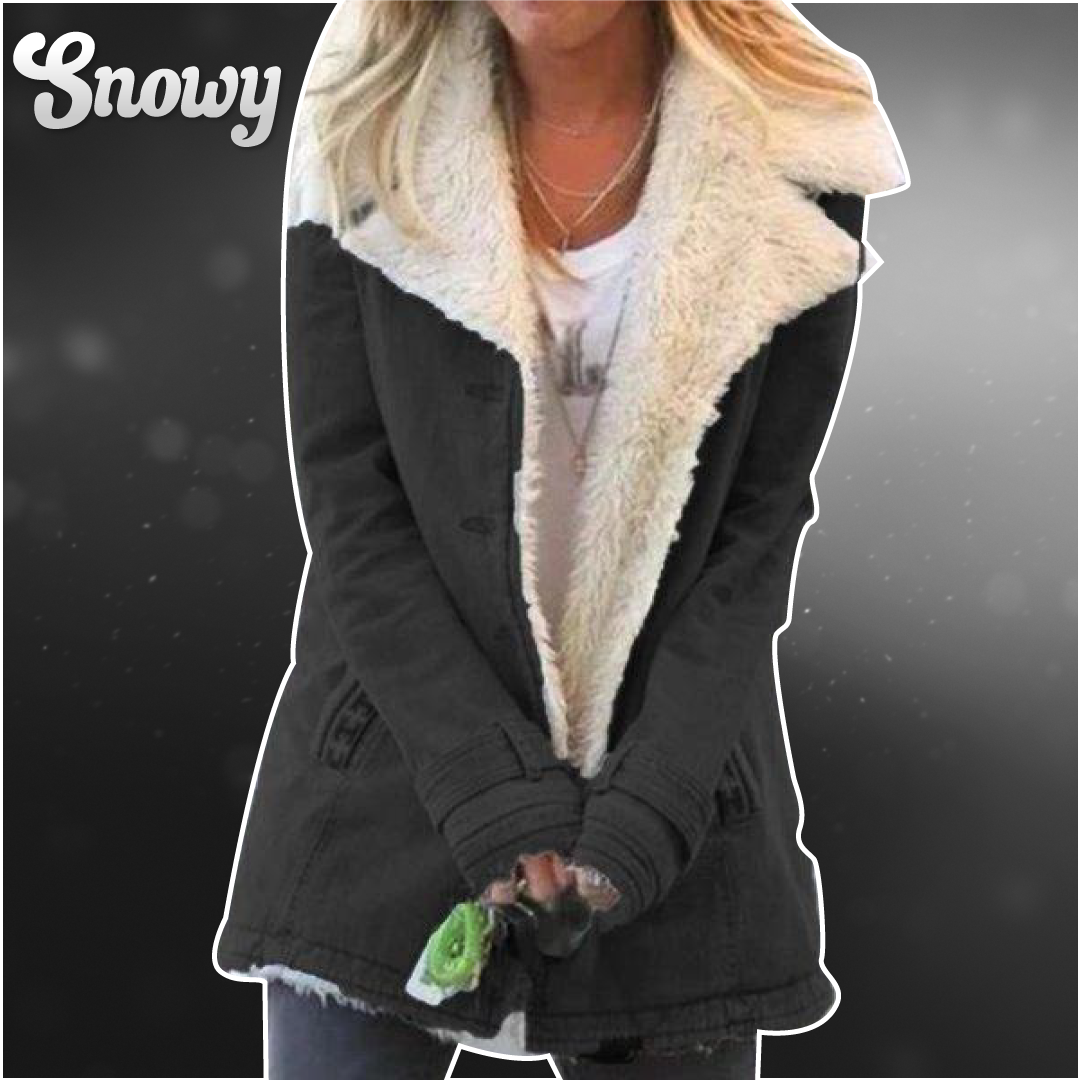 Abrigo cálido de manga larga de lana de mezclilla - Snowy™