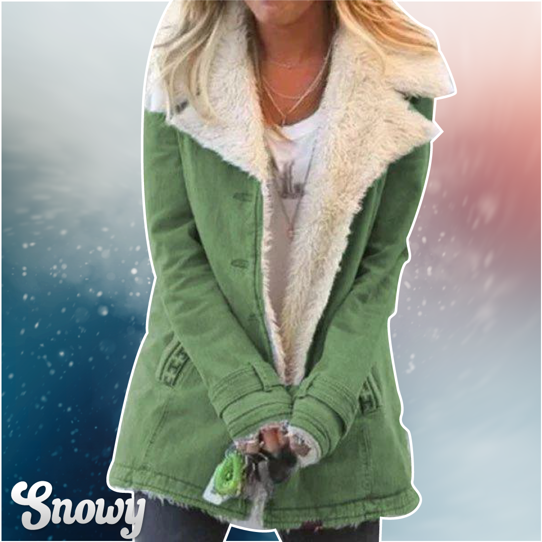 Abrigo cálido de manga larga de lana de mezclilla - Snowy™
