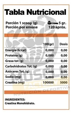 Creatina Monohidratada Winkler Nutrition 600g (120 porciones)