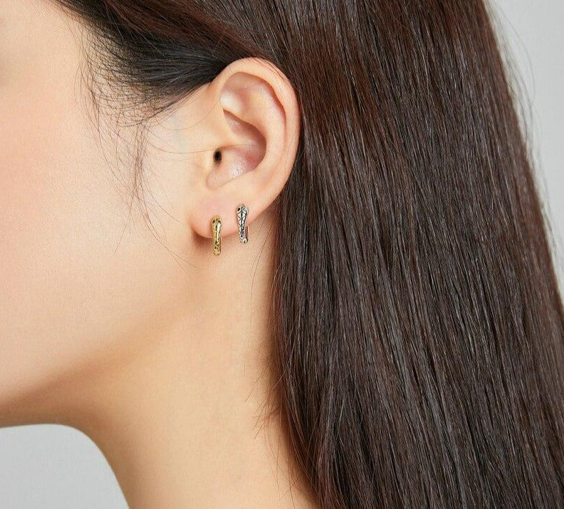 Aretes mini "Snake" - Plata de 1º Ley S925