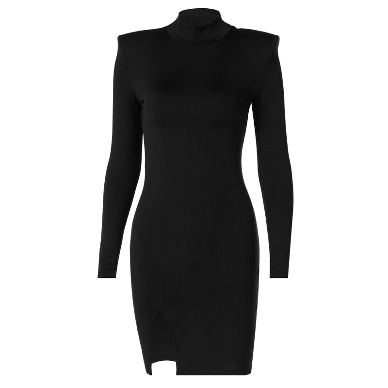 Vestido Básico Negro con Cuello