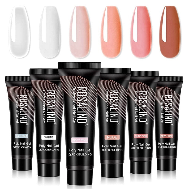 (COMPRAS 2 PACK +1 GRATIS) Kits de uñas de poligel ROSALIND POLY Nail GEL 15/30 ml esmalte de uñas