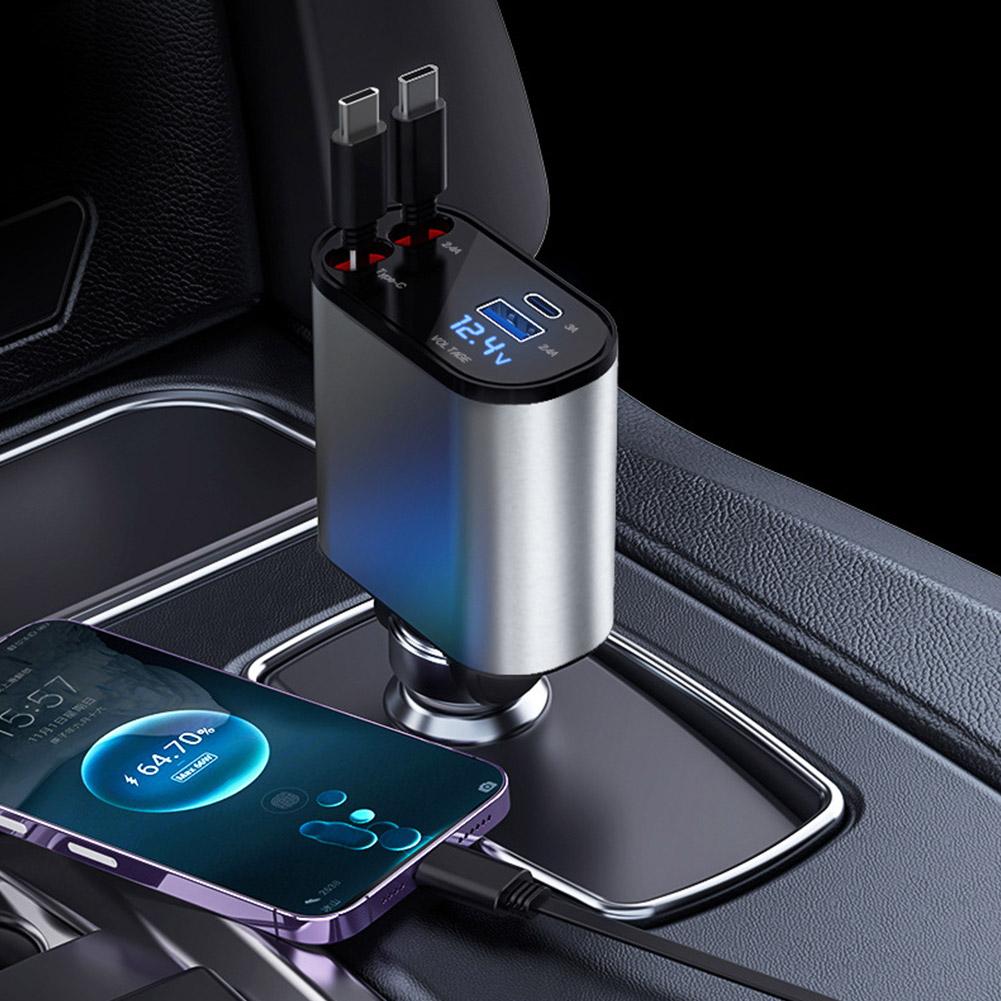 ⏰Promoción del último día: 50 % de descuento: cargador de coche retráctil de carga rápida