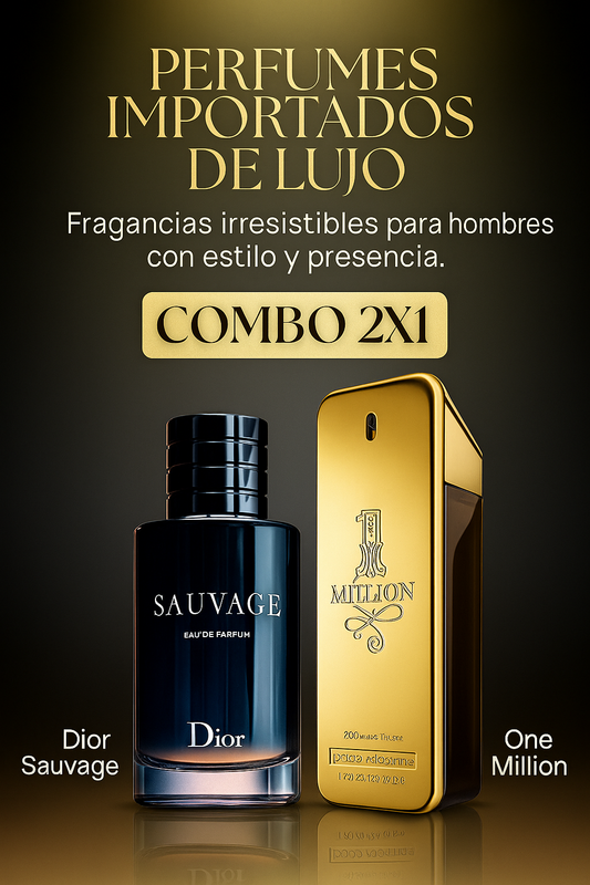 kit 2 Perfumes Importados Premium - Dior Sauvage | One Million