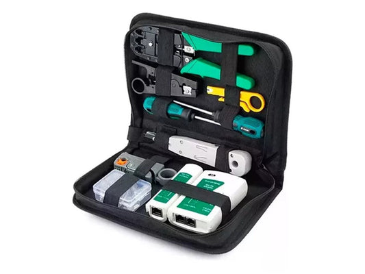 Crimpeadora Cableado Tester RJ45 UTP LAN – Kit 10 Piezas Color Negro