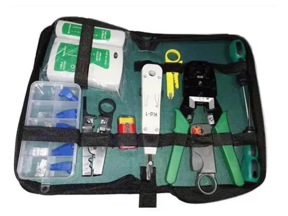 Crimpeadora Cableado Tester RJ45 UTP LAN – Kit 10 Piezas Color Negro
