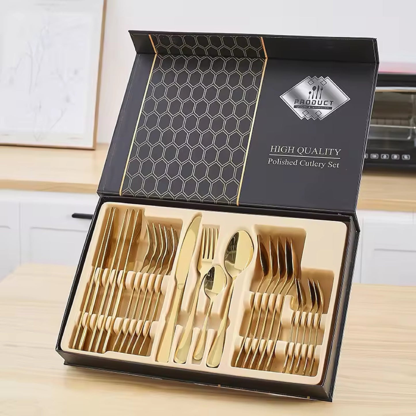 Set de Cubiertos 24 Piezas – Acero Antioxidante – Mesa impecable en segundos todos los días