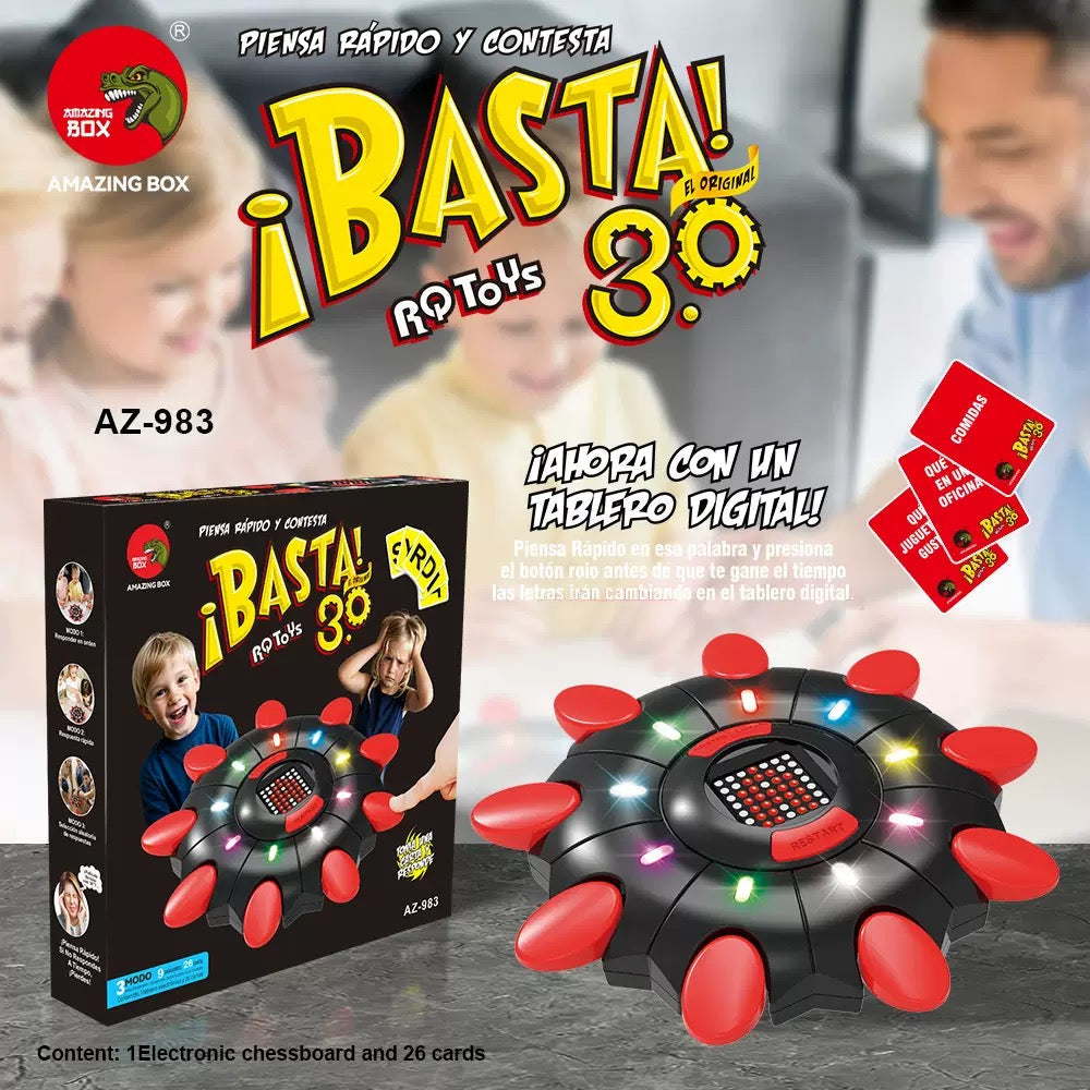 Juego Electrónico de Palabras Basta 3.0 – Rondas Rápidas – Une a tu Familia en 1 Minuto