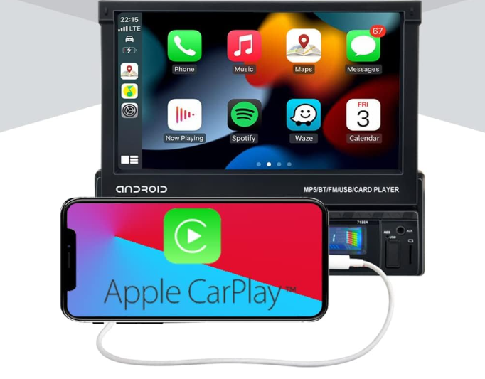 Radio Auto 7 Pulgadas 1 DIN CarPlay Flex