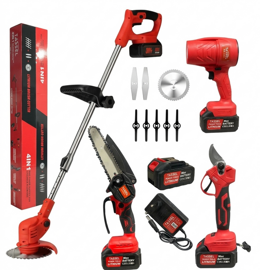 Set 4 Herramientas Jardín Rojo Tasbel – Inalámbrico Recargable