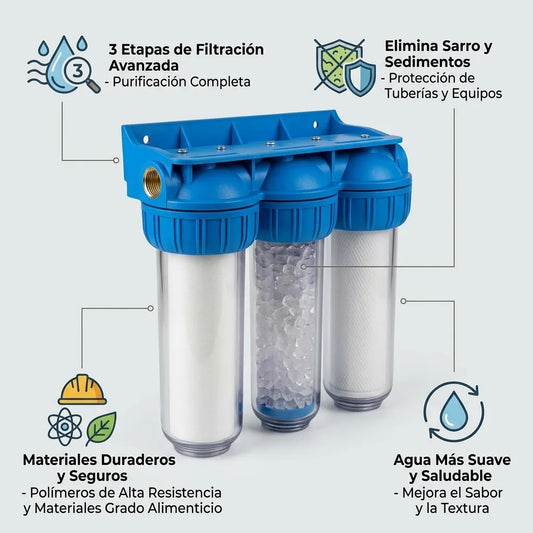 Filtro Agua Triple Antisarro 3 etapas