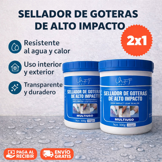 Sellador impermeable de alto impacto 2x1 Repara filtraciones en segundos