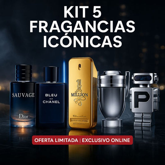 KIT 5 PERFUMES - SAUVAGE, BLEU DE CHANEL, 1 MILLION, INVICTUS, PHANTOM PACO RABANNE - PROMOCION PRÉ BLACK FRIDAY