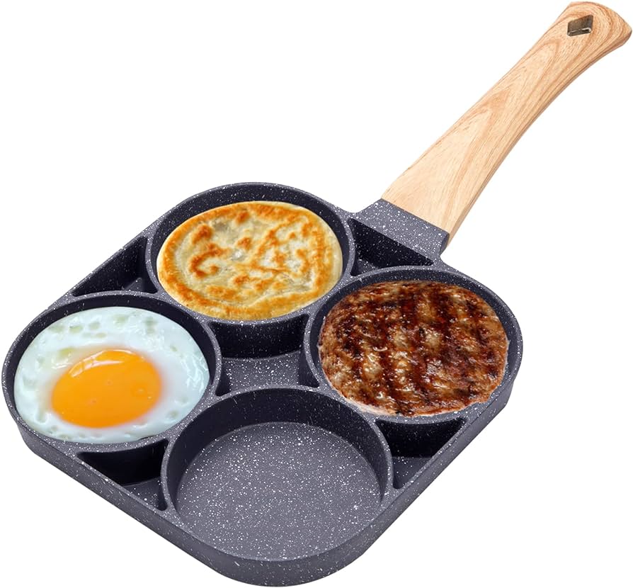Sartén 4 en 1 – Cocina cuatro cosas a la vez y conquista el desayuno sin esfuerzo