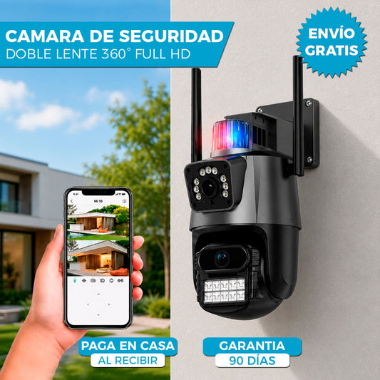 CAMARA DE SEGURIDAD 📷🏡 | DOBLE LENTE 360° ULTRA HD CON WIFI