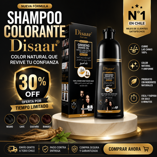 Shampoo Disaar® – Fórmula 100% Natural que Cubre las Canas al Instante