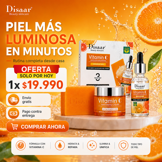Rutina Completa Vitamina C – Limpia, Ilumina e Hidrata en 3 Pasos