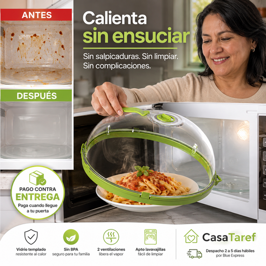 SplashGuard Pro — Calienta sin ensuciar el microondas