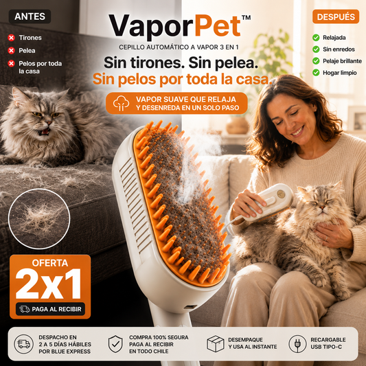 VaporPet™ 2x1 - Adiós Pelos y Enredos Para Siempre
