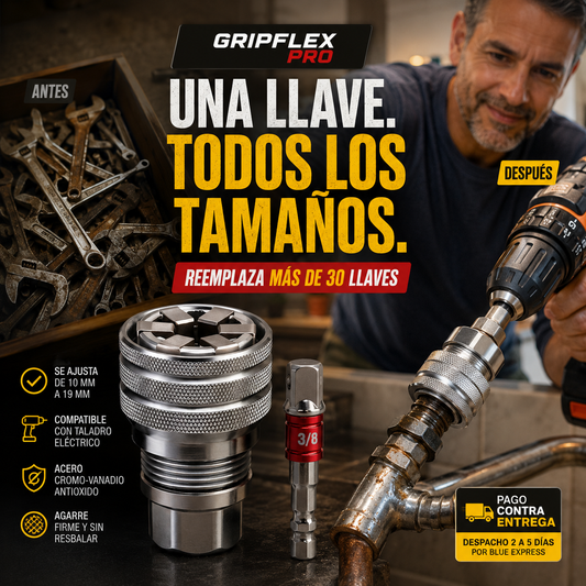 GripFlex Pro — La Llave que Reemplaza Todo Tu Juego de Herramientas