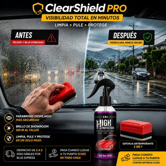 ClearShield Pro — Visibilidad y Brillo Total para tu Auto