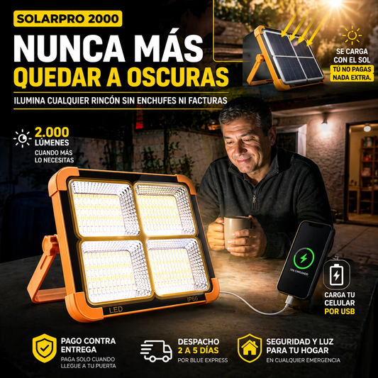 SolarPro 2000 - Ilumina cualquier rincón sin enchufes ni facturas