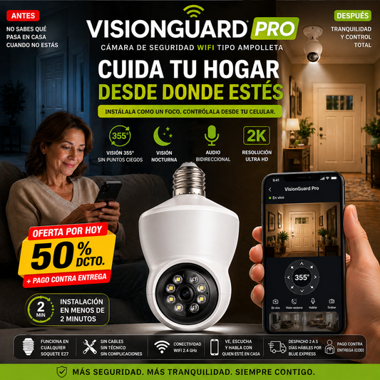 VisionGuard Pro — Vigila tu hogar desde el celular, sin cables ni técnico