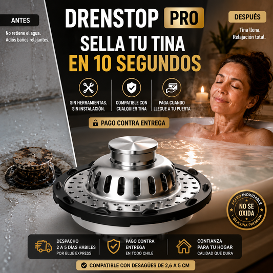 DrenStop Pro - Sella tu tina al instante sin herramientas