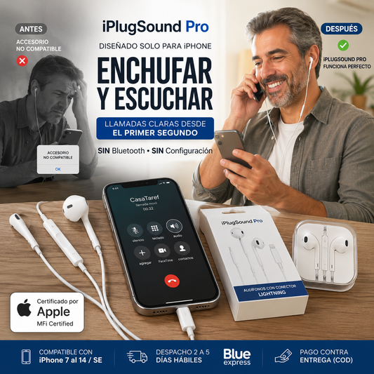 iPlugSound Pro - Audífonos con Cable Diseñados Solo para iPhone