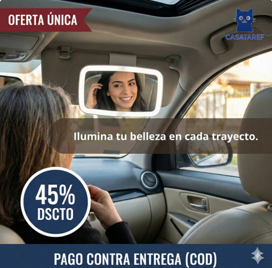 Espejo LED para Auto – Maquillaje Preciso – Arréglate Perfecto en Minutos