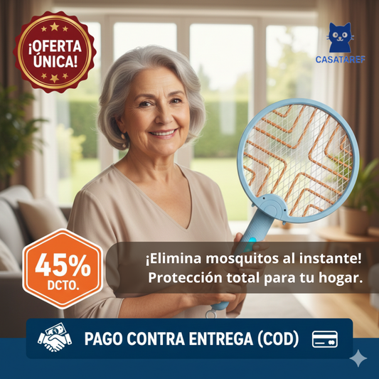 Matamosquitos Recargable – Golpe Rápido y Preciso – Elimina Insectos y Protege tu Casa al Momento