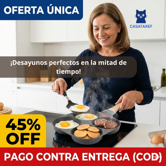 Sartén 4 en 1 – Cocina cuatro cosas a la vez y conquista el desayuno sin esfuerzo